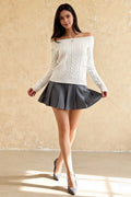 Edgy LongSleeve Knit Sweater