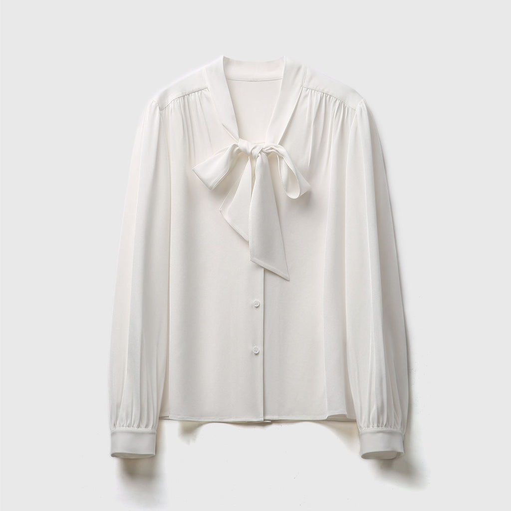Eleni Cornflower White Tie Shirt