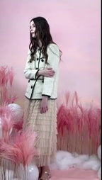 Beige Buttun-Up Patched Pockets Jacket