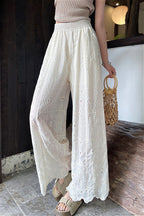 Hollow Out Lace Wide Leg Summer Pants
