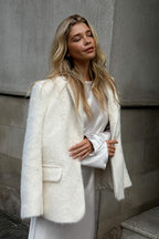 Soft Pile Notch Collar Coat