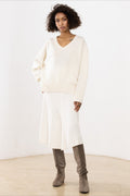 V Neck Long Sleeve Relaxed Sweater