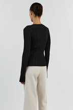 Ribbed Crew Neck Solid Slim Knit Base Layer