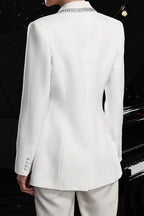 Slim Fit Rhinestone Lapel Blazer