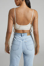 Best Layering Items Mesh Long Bell Sleeve Top