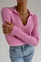 Slim Fit Polo Knit Sweater
