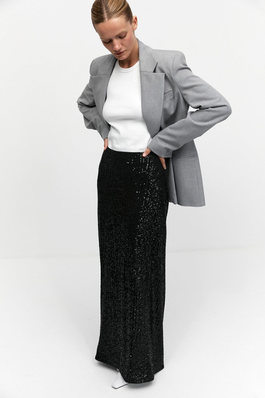 Glitter Sequin ALine Midi Skirt