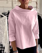 Casual Wide Lapel Turtleneck Top