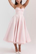 Lorraine Premium Strapless V Neck Sleeveless Tutu Maxi Dress Designer Edit
