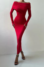 Elegant Red Bodycon Maxi Dress