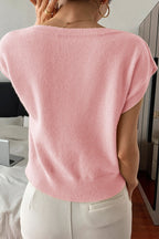 Casual Short Sleeve Knit Sweater