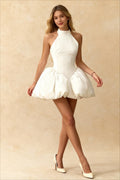 High Waist Bubble Mini Dress