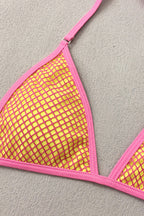 Mesh Drawstring Three Piece Swim Set