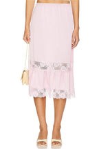 Lace Trim Ruffled Patchwork Casual Skirt