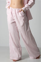 Light Striped Elastic Relaxed Pants