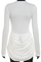 Slim Hollow Pleated Metal Trim Mini Dress