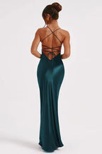 Back Tie Spaghetti Strap Formal Dress