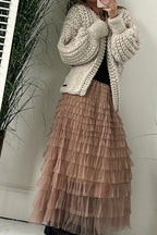 Touch of Fall Ballnoon Sleeve Loose Cardigan