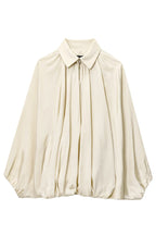 Fashion Lapel Loose Puff Long Sleeve Casual Zipper Jacket