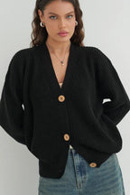 Relaxed Fit Solid Color Cardigan