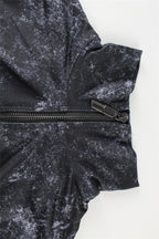 Sexy Zip Front Crop Top Flared Pants Set