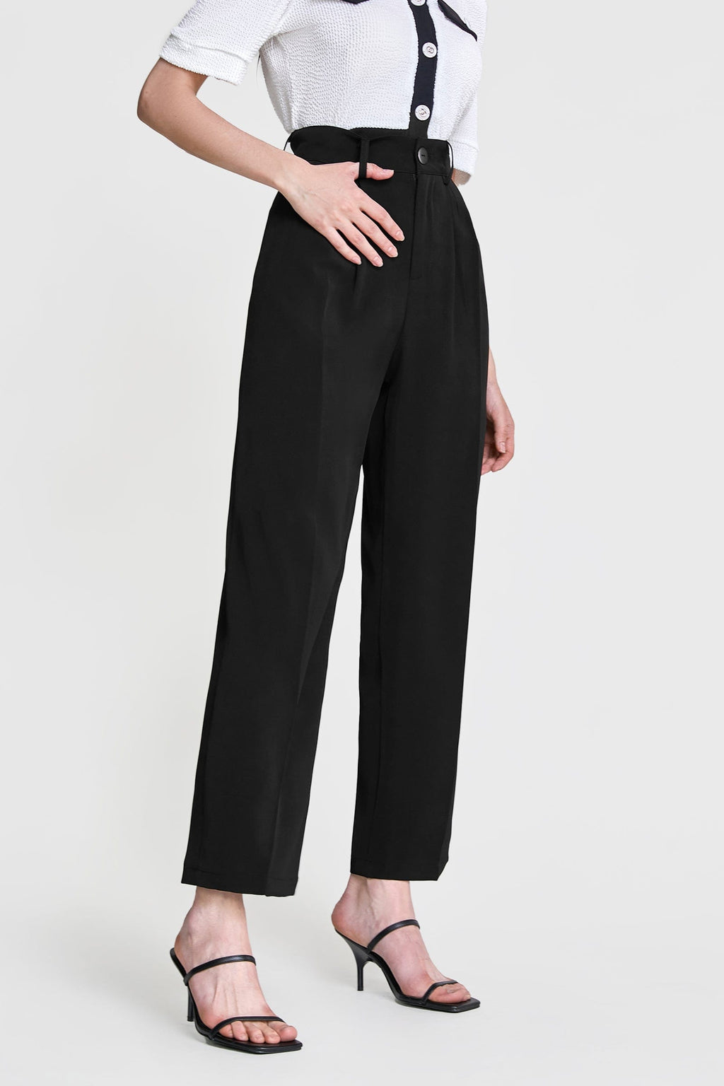 Black Straight Leg Suit Pants