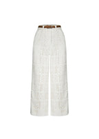 Joyful Bond Crochet Lace Mid Rise Pocketed Wide-leg Pants