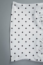 Silk Polka Dot Halter Top High Slit Pencil Skirt Set