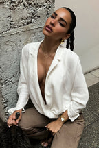 Deep V Cross Over Blouse