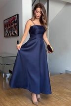 Elegant Satin Slip Vintage Formal Dress