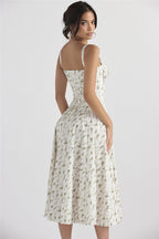 Elegant Halter Maxi Floral Dress