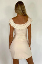 Off Shoulder Ruffled Mini Dress