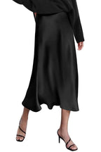 Satin midi skirt