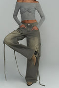 Vintage Patch Pocket Wide Leg Jean