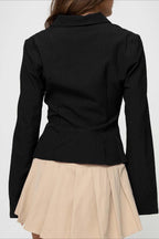 British Style Striped Button Front Lightweight Blouse
