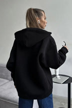 Solid Color Loose Street Style Hoodie