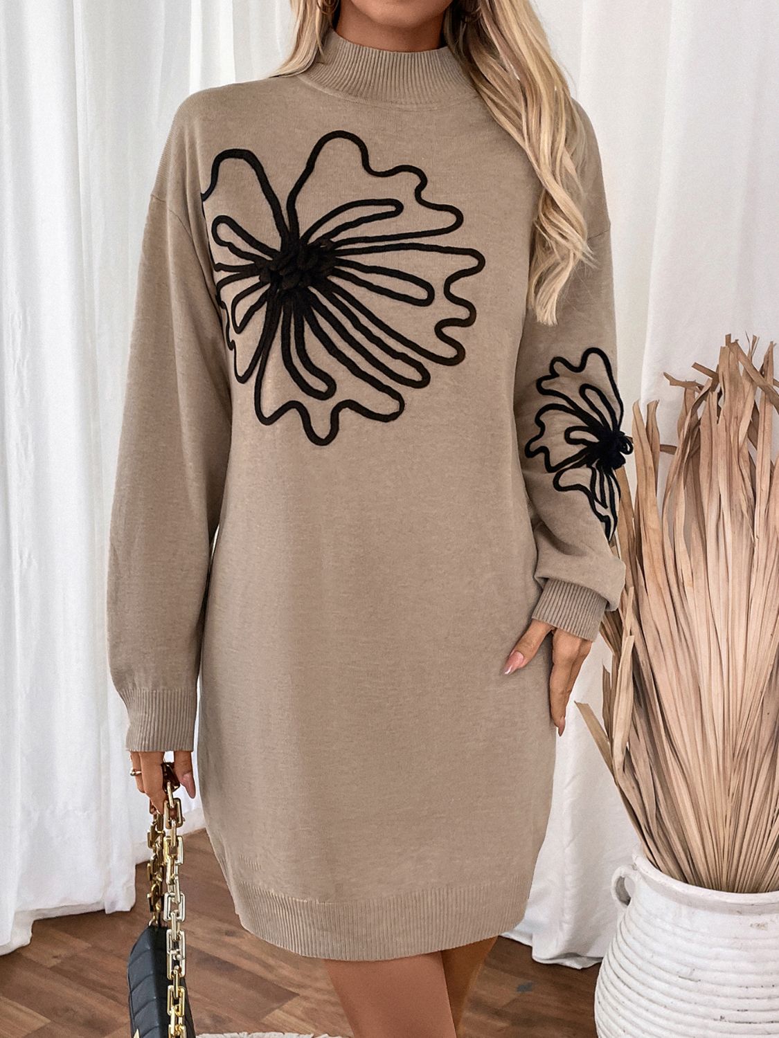 Cornelia Perfee Floral Sweater Dress with Modern Everyday Styling
