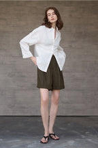 Sophisticated Relaxed Linen Blouse
