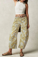 Fashionable Printed Casual Loose Mid-rise Pocket Leg Jeans