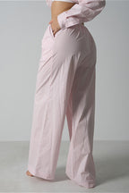 Light Striped Elastic Relaxed Pants