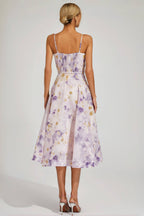 Laurns Purple Holiday Slip Midi Dress