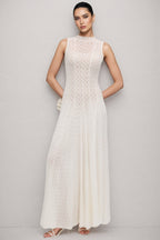 Lucas Solid Pointelle Sleeveless Maxi Dress