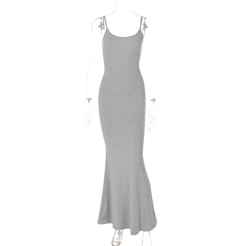 Casual Sleeveless High Waisted Slim Fit Camisole Long Dress