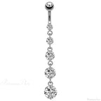 7 Cardiac Gems Dangle Gothic Belly Ring