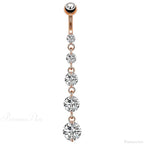 7 Cardiac Gems Dangle Gothic Belly Ring