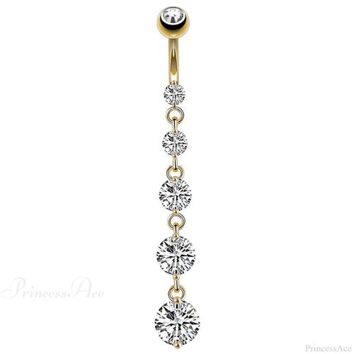 7 Cardiac Gems Extended Gothic Belly Ring