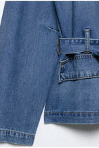 Belted Patchwork Denim Jacket