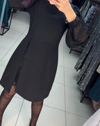 Catalina Chic Dress Stylish Lantern Sleeves Silhouette Collection
