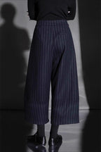 Relaxed Wide Leg Bootcut Wool Ankle Crop Pants