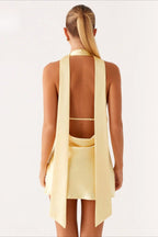 Deep V Backless Tank Mini Dress